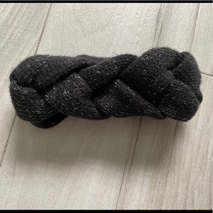 Black braided headband ear warmer